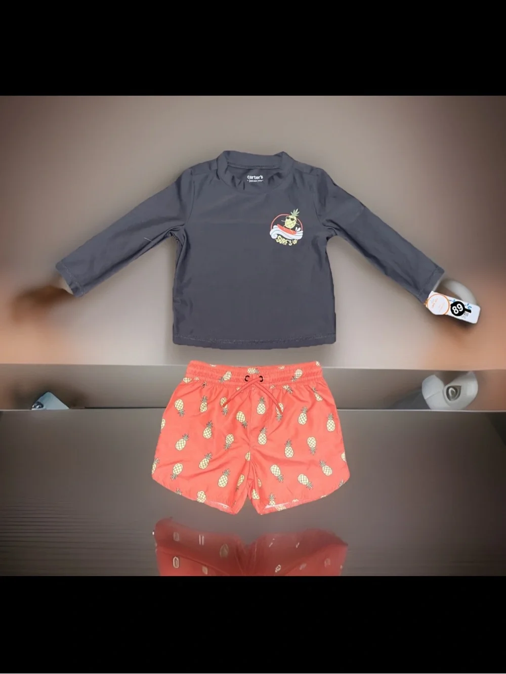 Carter's Toddler' 2pc Lobster With Rash Guard & Pineapple UV 50 Protection